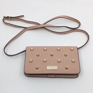 Henri Bendel Phone Wallet Crossbody Pearls and Studs